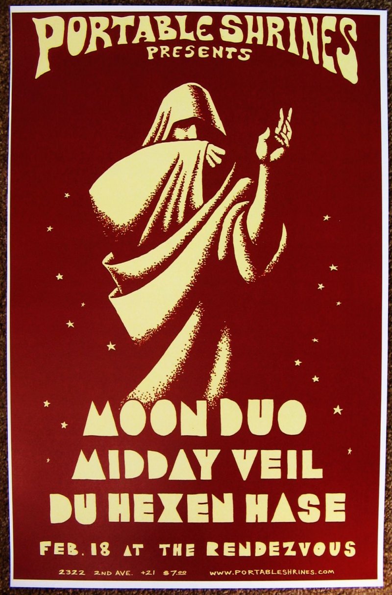 Image 0 of MOON DUO 2016 Gig POSTER Seattle Concert Washington