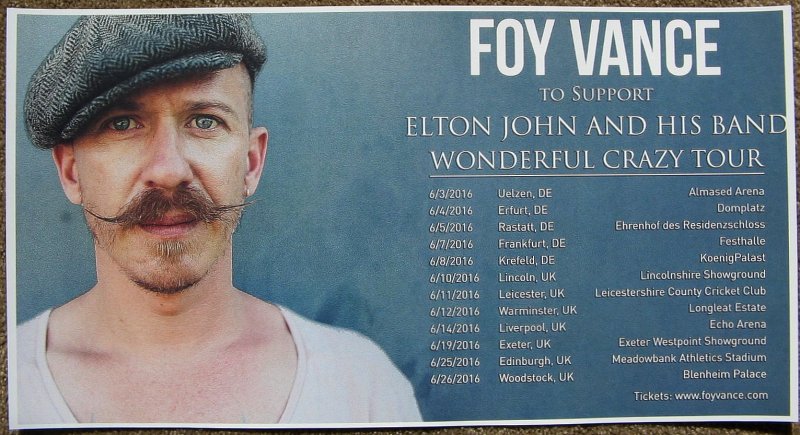 Image 0 of Vance FOY VANCE Tour POSTER June 2016 Germany and United Kingdom Gig Concert