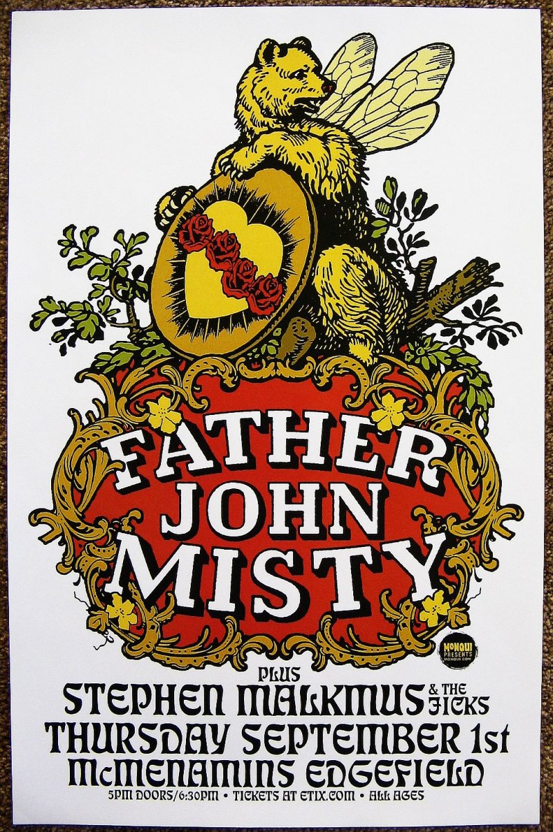 Image 0 of FATHER JOHN MISTY 2016 Gig POSTER Edgefield Portland Oregon Concert