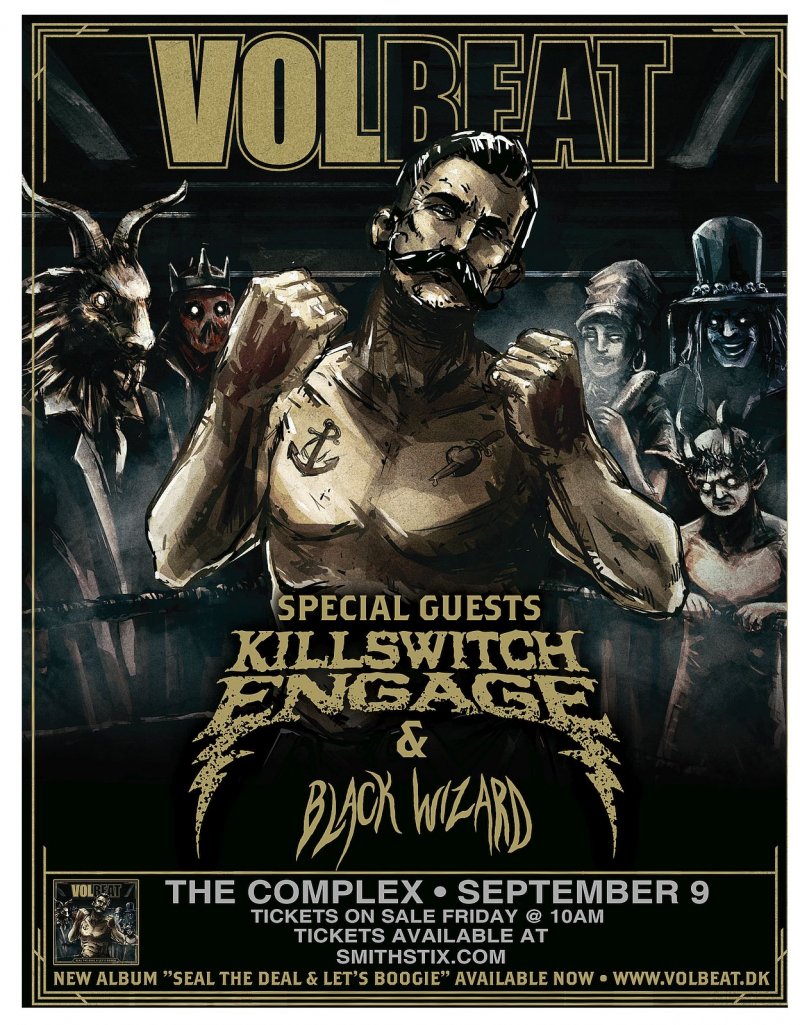 Image 0 of VOLBEAT 2016 Gig POSTER Salt Lake City Concert Utah