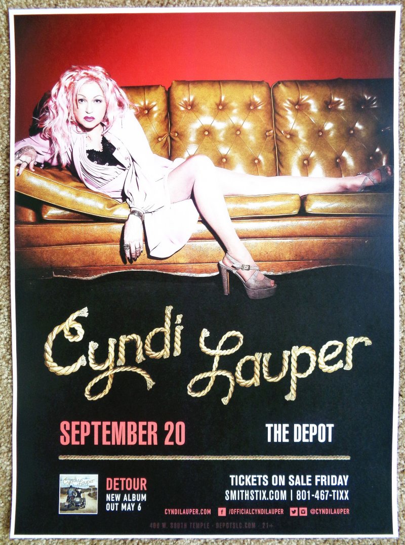 Image 0 of Lauper CYNDI LAUPER 2016 Gig POSTER Salt Lake City Concert Utah