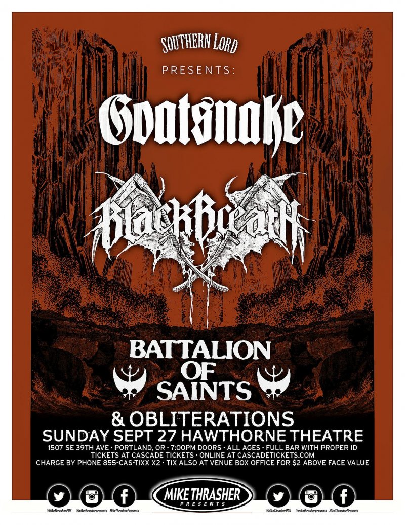 GOATSNAKE 2015 Gig POSTER Portland Oregon Concert