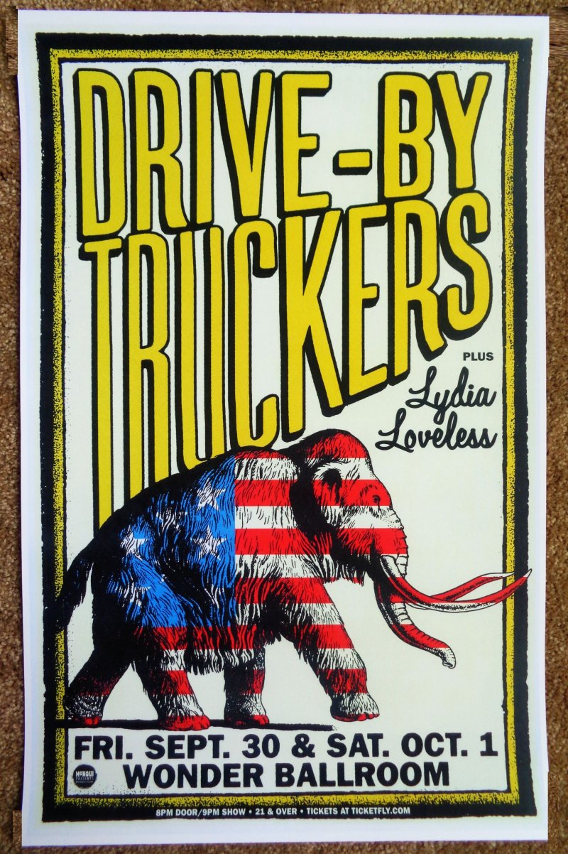 Image 0 of DRIVE-BY TRUCKERS Gig 2016 POSTER Portland Oregon Concert Drive By