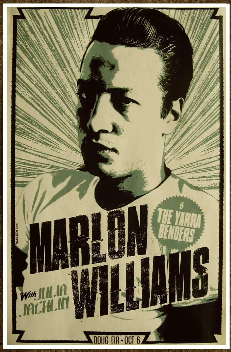 Image 0 of Williams MARLON WILLIAMS 2016 Gig POSTER Portland Oregon Concert Yarra Benders