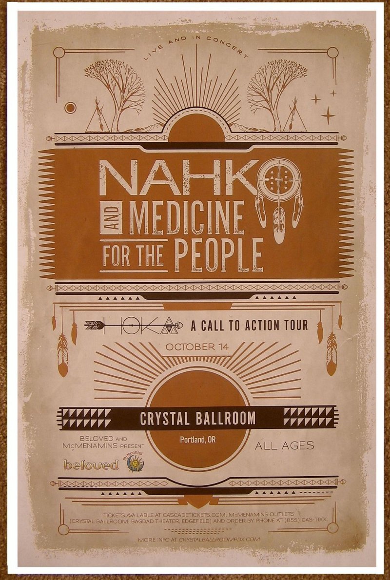 Image 0 of NAHKO AND MEDICINE FOR THE PEOPLE 2016 POSTER Gig Portland Oregon Concert