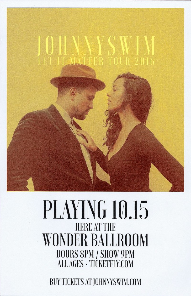 Image 0 of JOHNNYSWIM 2016 Gig POSTER Portland Oregon Concert