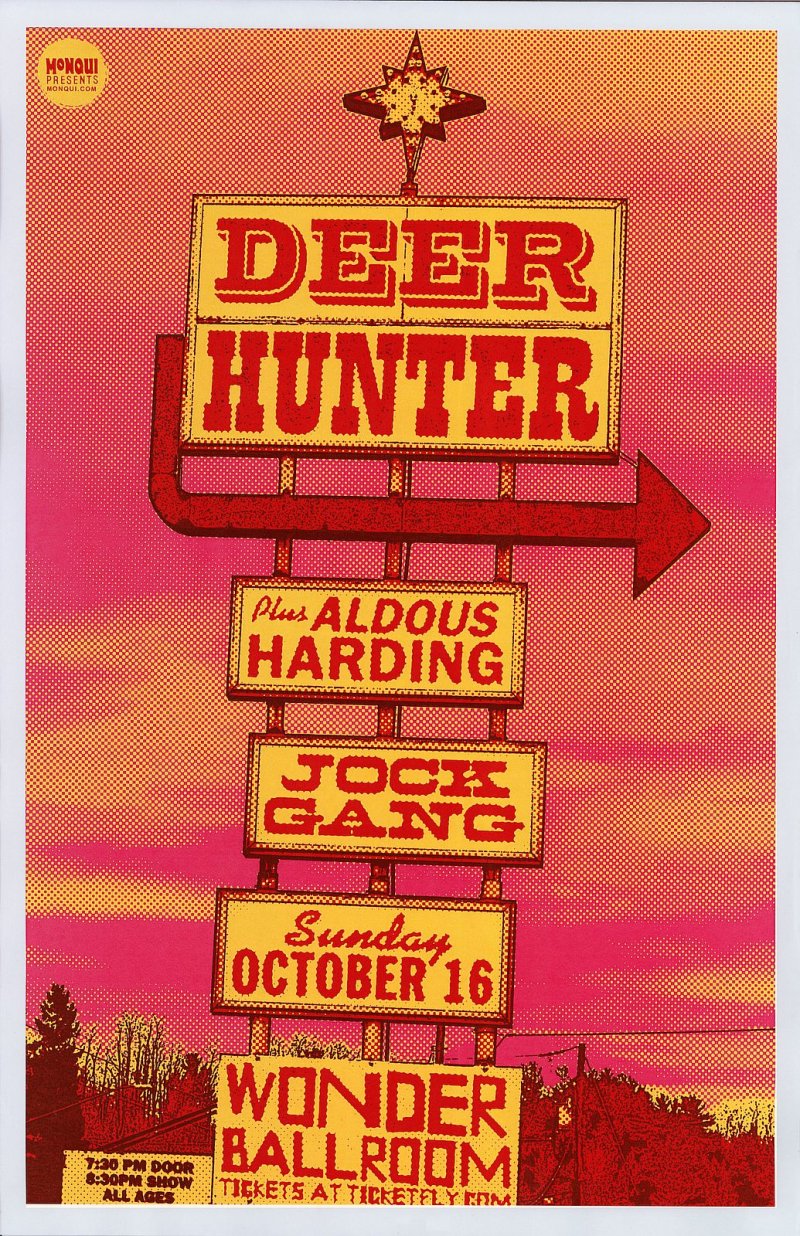 Image 0 of DEERHUNTER 2016 Gig POSTER Portland Oregon Concert