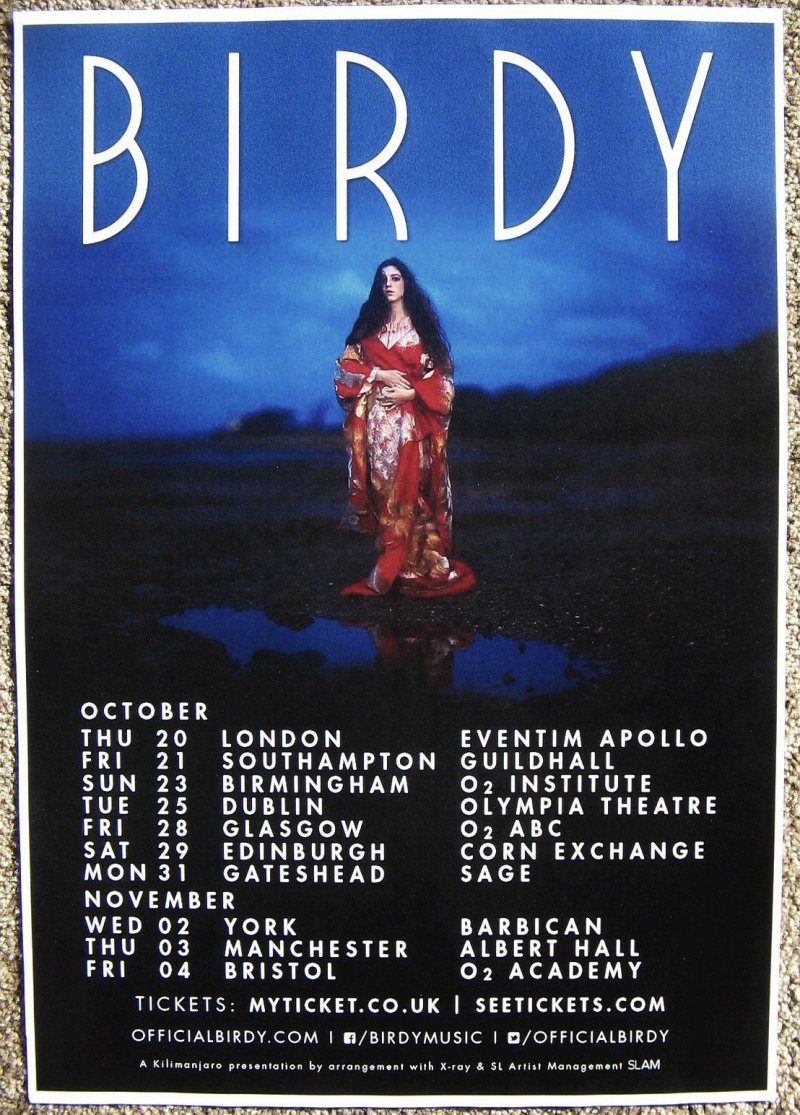 Image 0 of BIRDY 2016 TOUR POSTER United Kingdom UK Gig Concert Jasmine VanDen Bogaerde