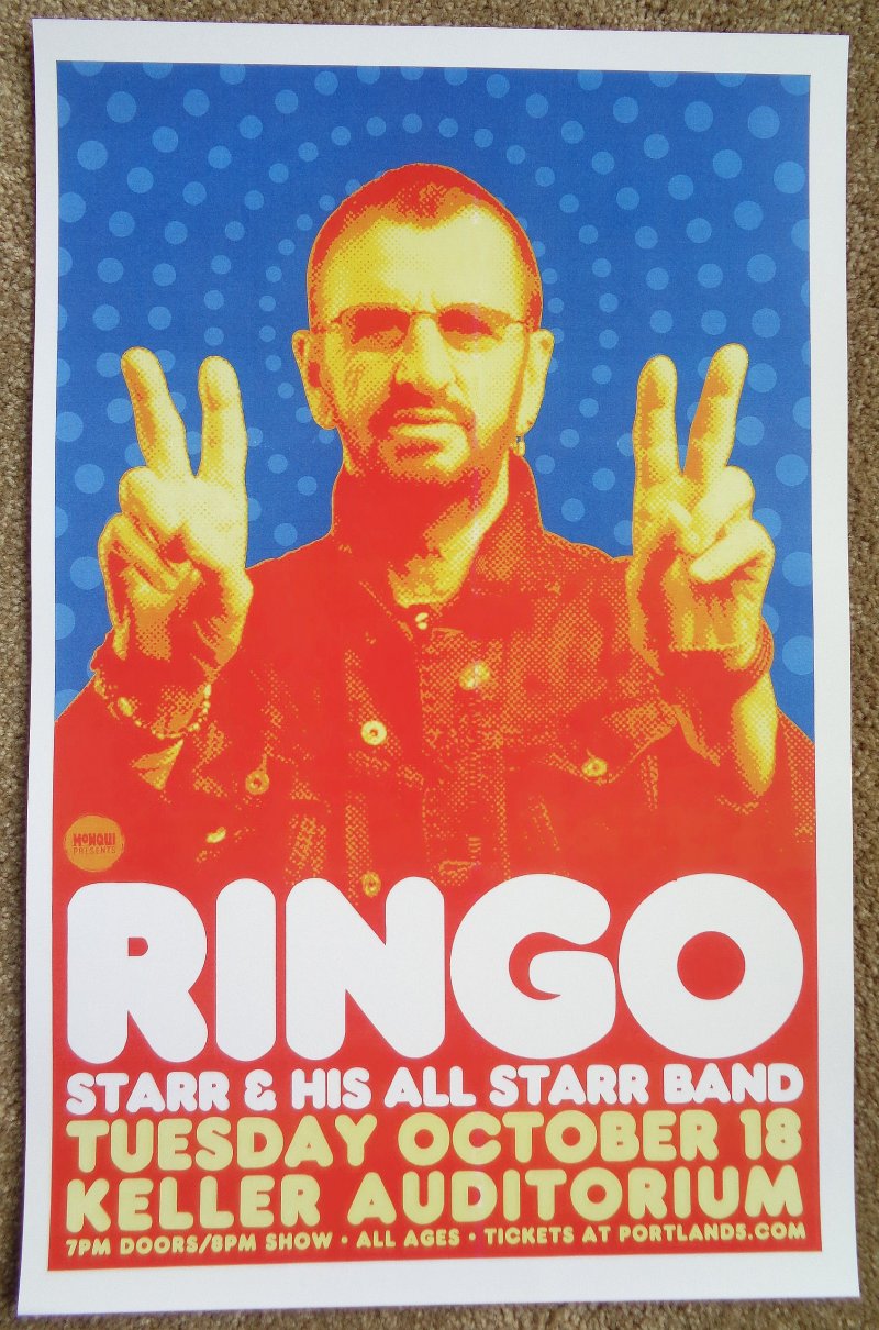Image 0 of Starr RINGO STARR 2016 Gig POSTER Portland Oregon Concert Version 2