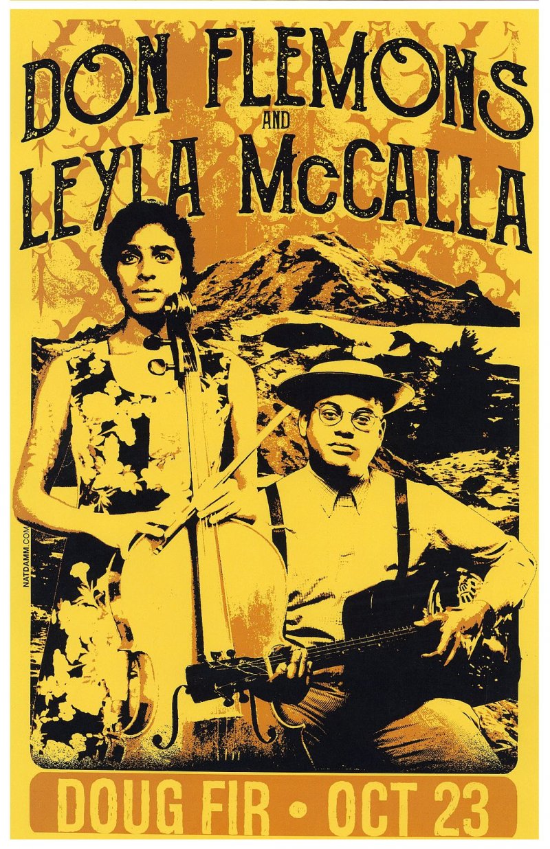 Image 0 of CAROLINA CHOCOLATE DROPS 2016 POSTER Portland Oregon Dom Flemons & Leyla McCalla