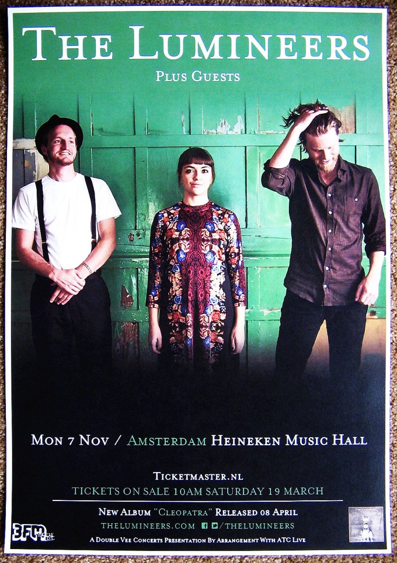 Image 0 of Lumineers THE LUMINEERS 2016 Gig POSTER Amsterdam Netherlands Concert