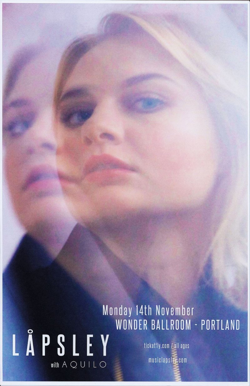 Image 0 of LAPSLEY 2016 Gig POSTER Portland Oregon Concert