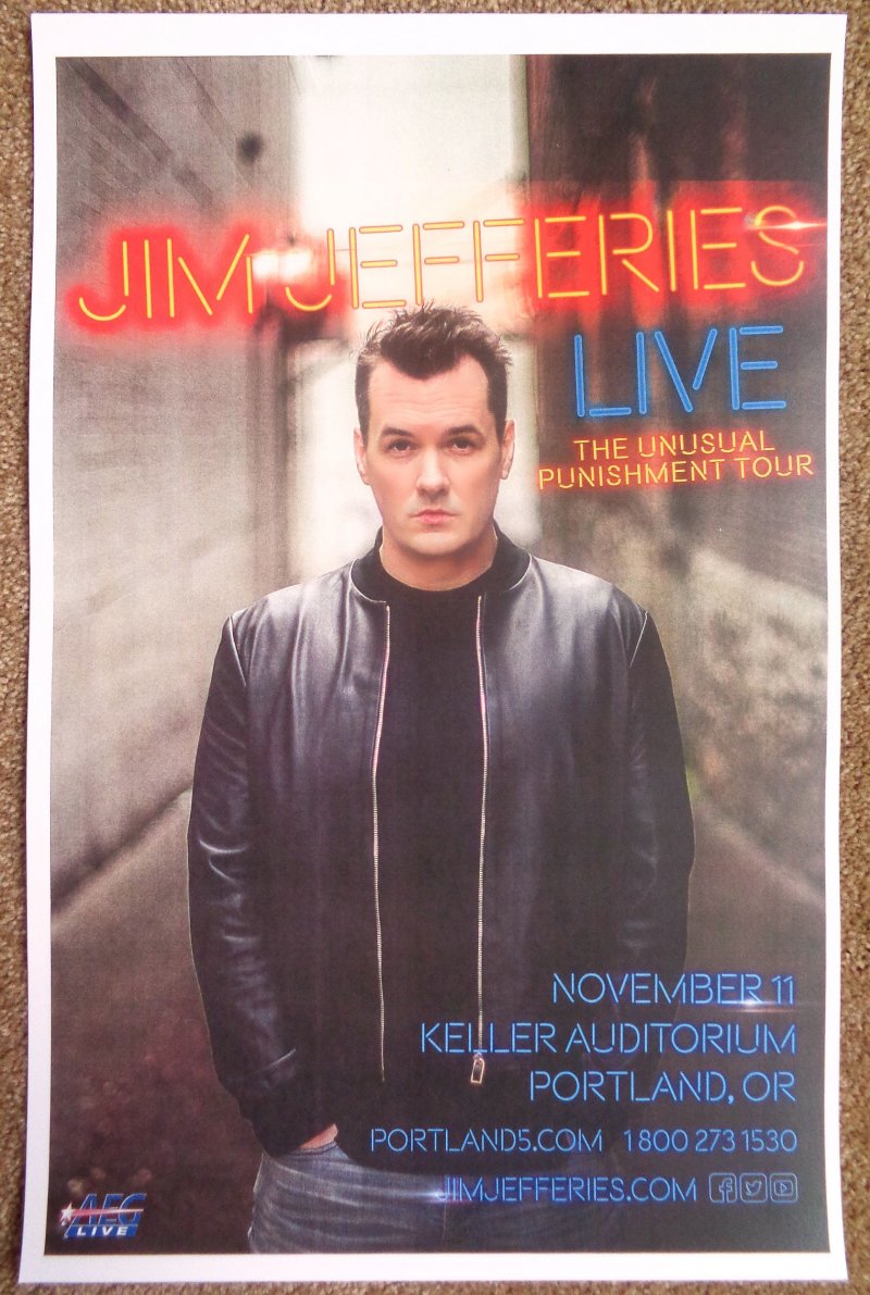 Image 0 of Jefferies JIM JEFFERIES 2016 Gig POSTER Portland Oregon Comedy Show