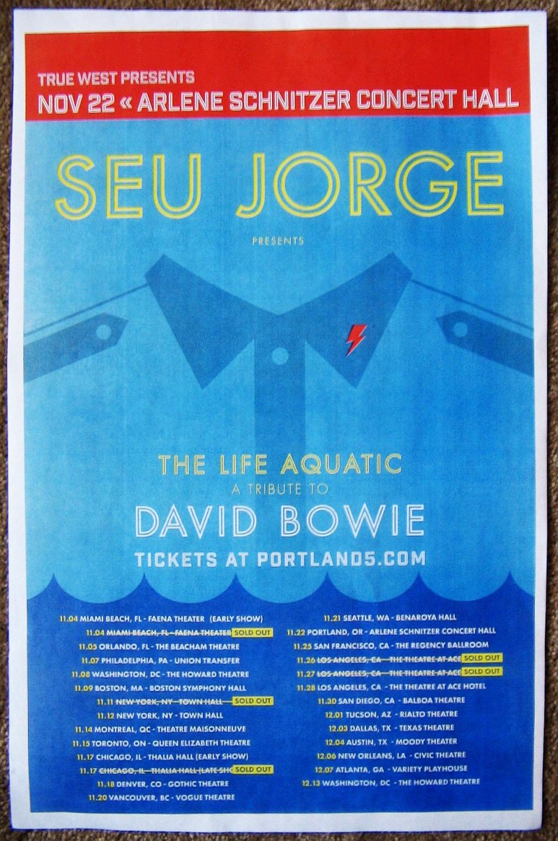 Image 0 of Jorge SEU JORGE 2016 Gig POSTER Tour & Portland Oregon Concert