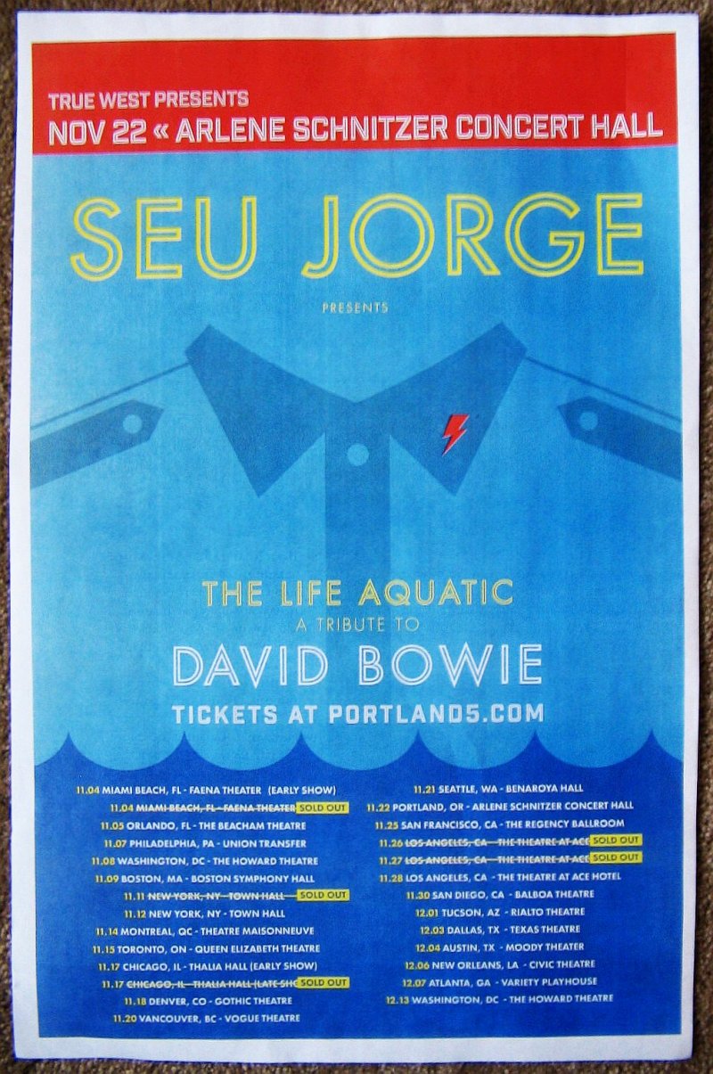 Image 0 of Jorge SEU JORGE 2016 Gig POSTER Tour & Portland Oregon Concert