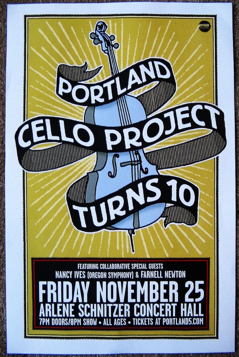 Image 0 of PORTLAND CELLO PROJECT 2016 Gig POSTER Portland Oregon Concert