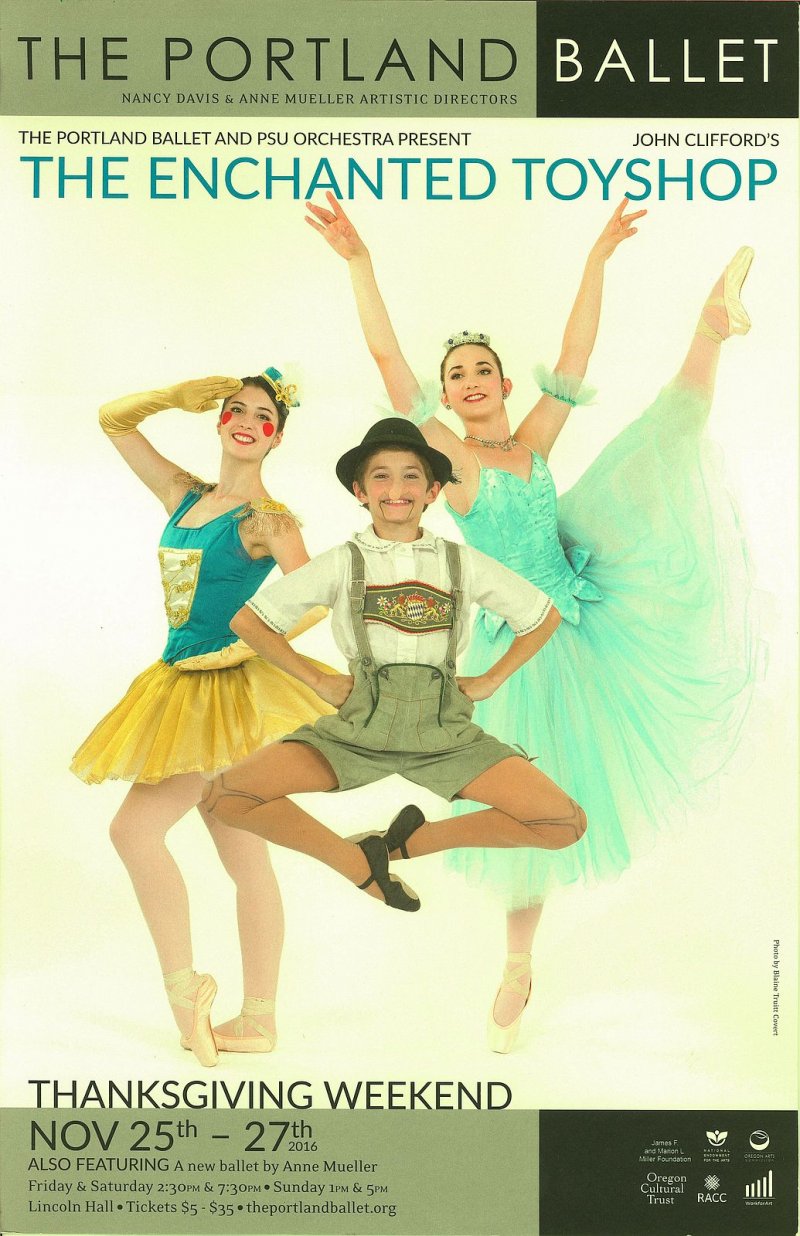 PORTLAND BALLET 2016 POSTER Oregon Enchanted Toyshop Gig Concert Portland State