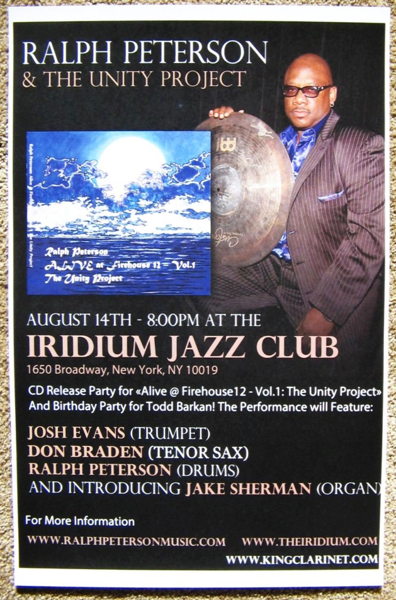 Image 0 of Peterson RALPH PETERSON 2013 Gig POSTER Manhattan THE UNITY PROJECT Concert NY