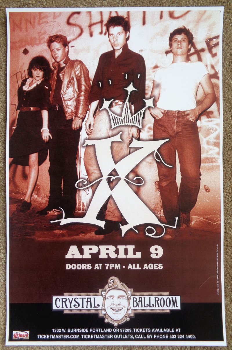 Image 0 of X Band POSTER JOHN DOE / EXENE / BONEBRAKE / BILLY ZOOM Oregon 2009 Gig Concert