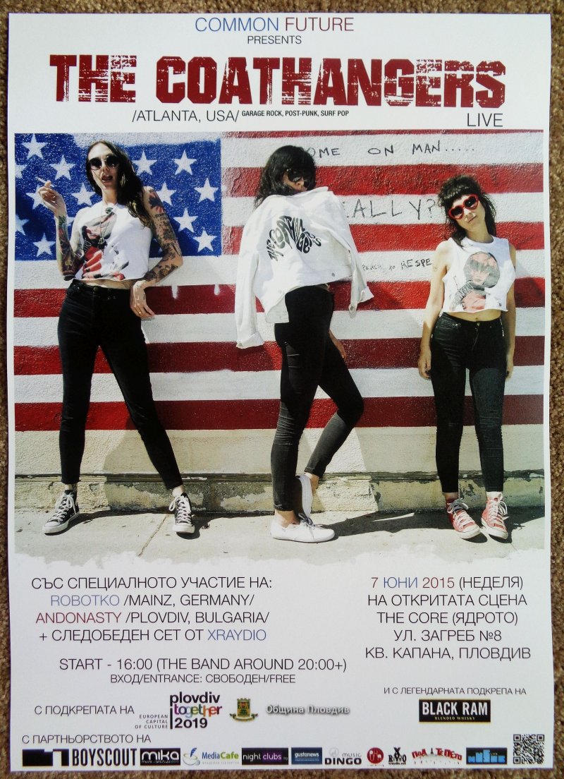 Image 0 of COATHANGERS 2015 Gig POSTER Bulgaria Concert Plovdiv
