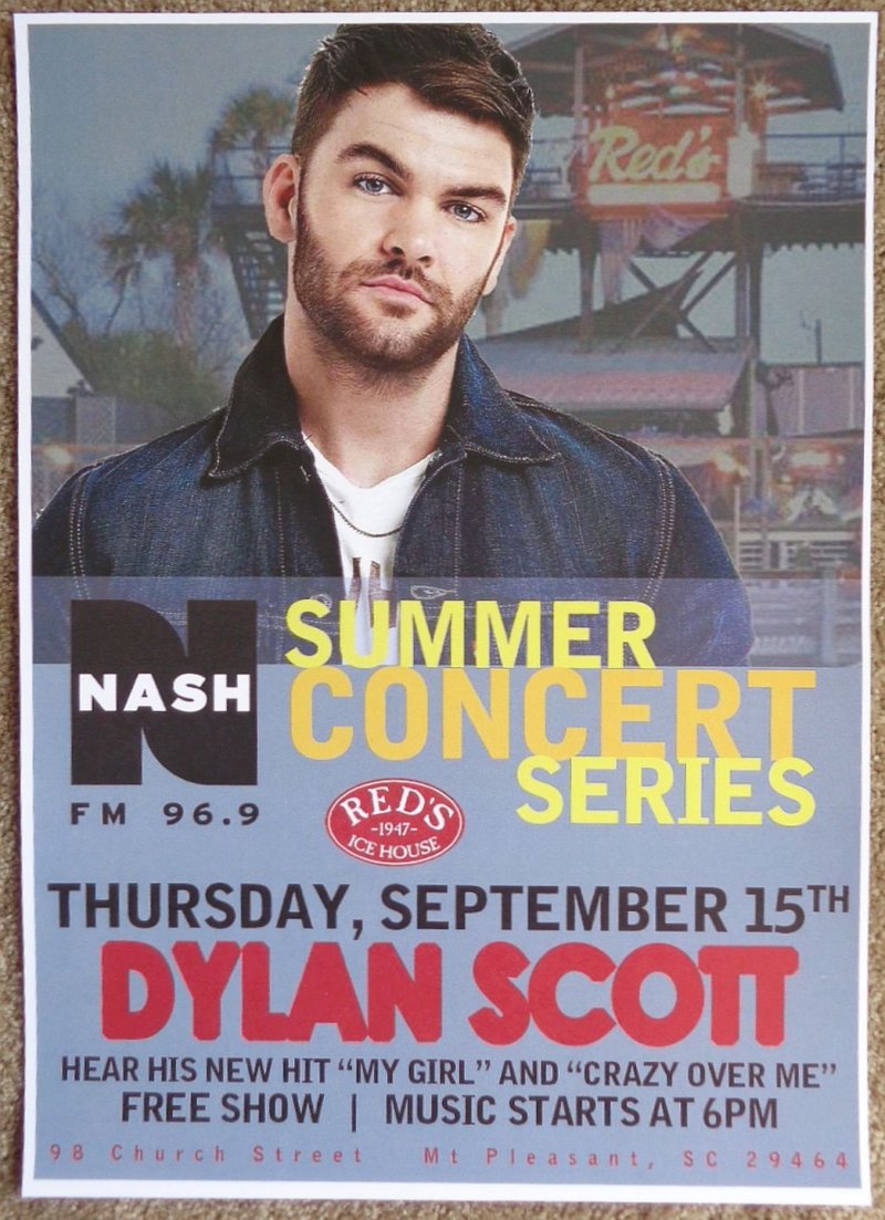 Image 0 of Scott DYLAN SCOTT 2016 Gig POSTER Mt Pleasant South Carolina Concert