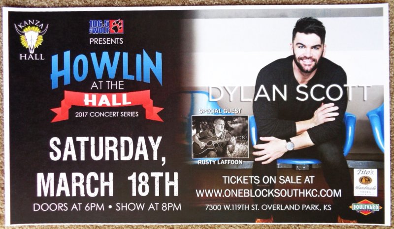 Image 0 of Scott DYLAN SCOTT 2017 Gig POSTER Overland Park Kansas Concert