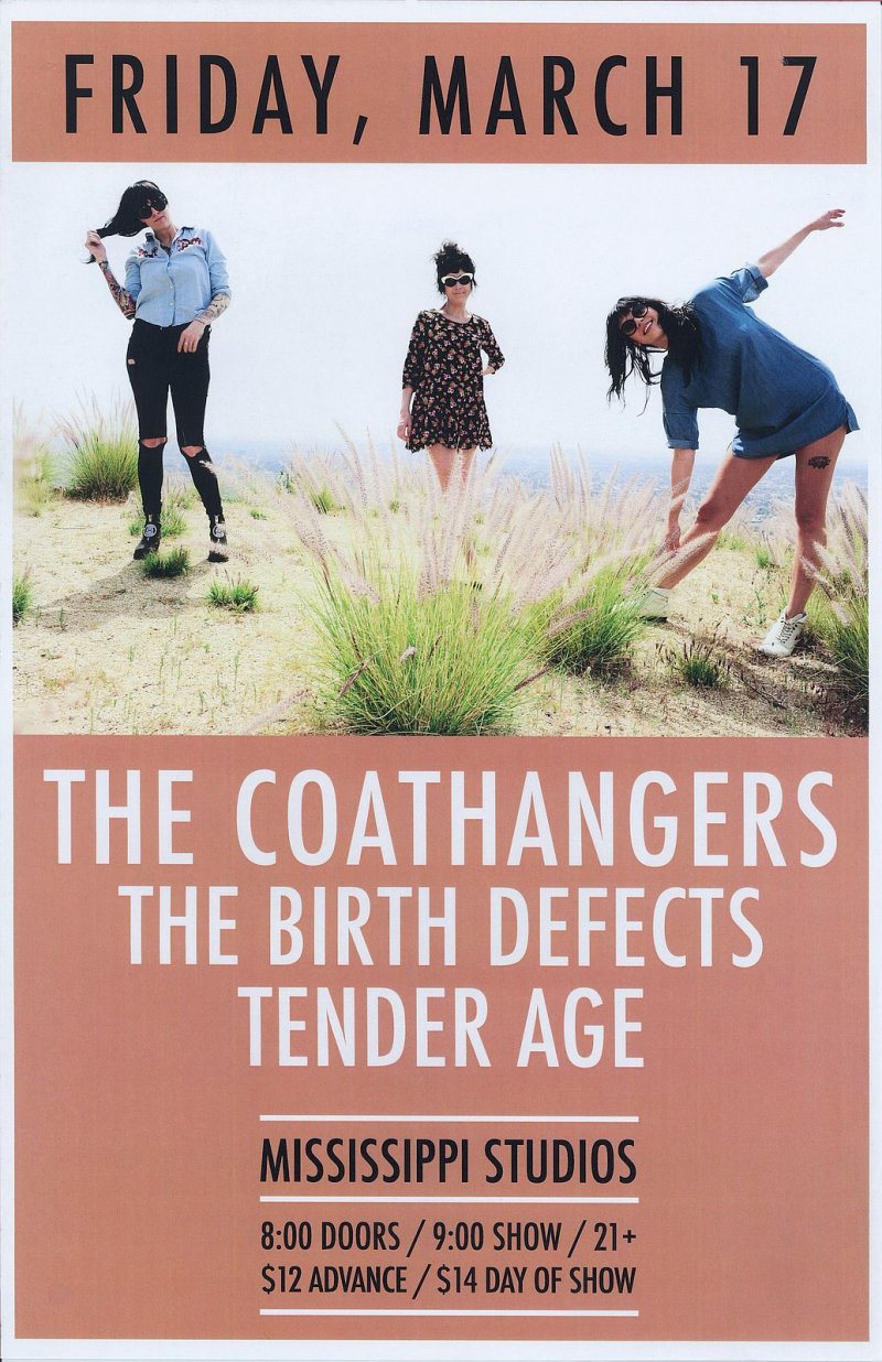 Image 0 of COATHANGERS 2017 Gig POSTER Portland Oregon Concert