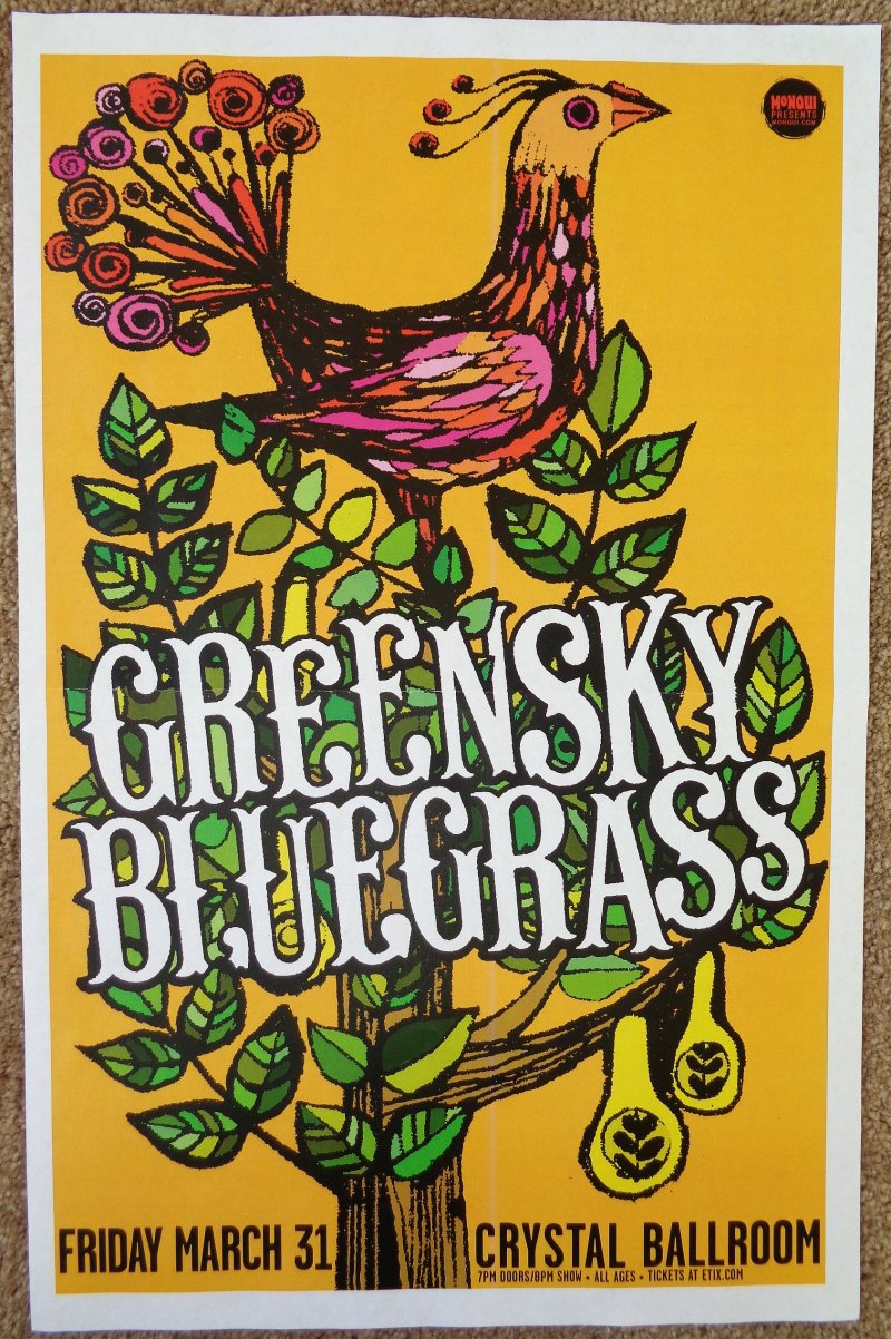 Image 0 of GREENSKY BLUEGRASS 2017 Gig POSTER Portland Oregon Concert