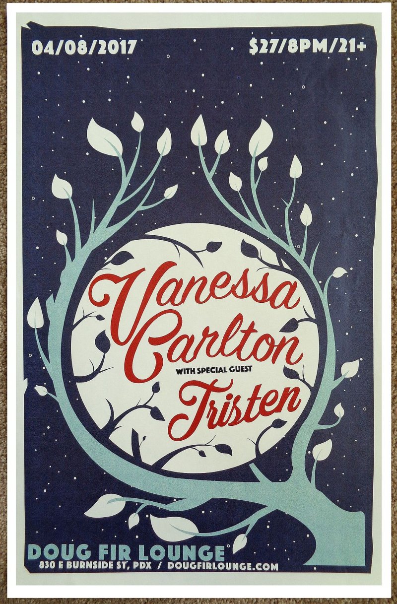 Image 0 of Carlton VANESSA CARLTON 2017 POSTER Gig Portland Oregon Concert