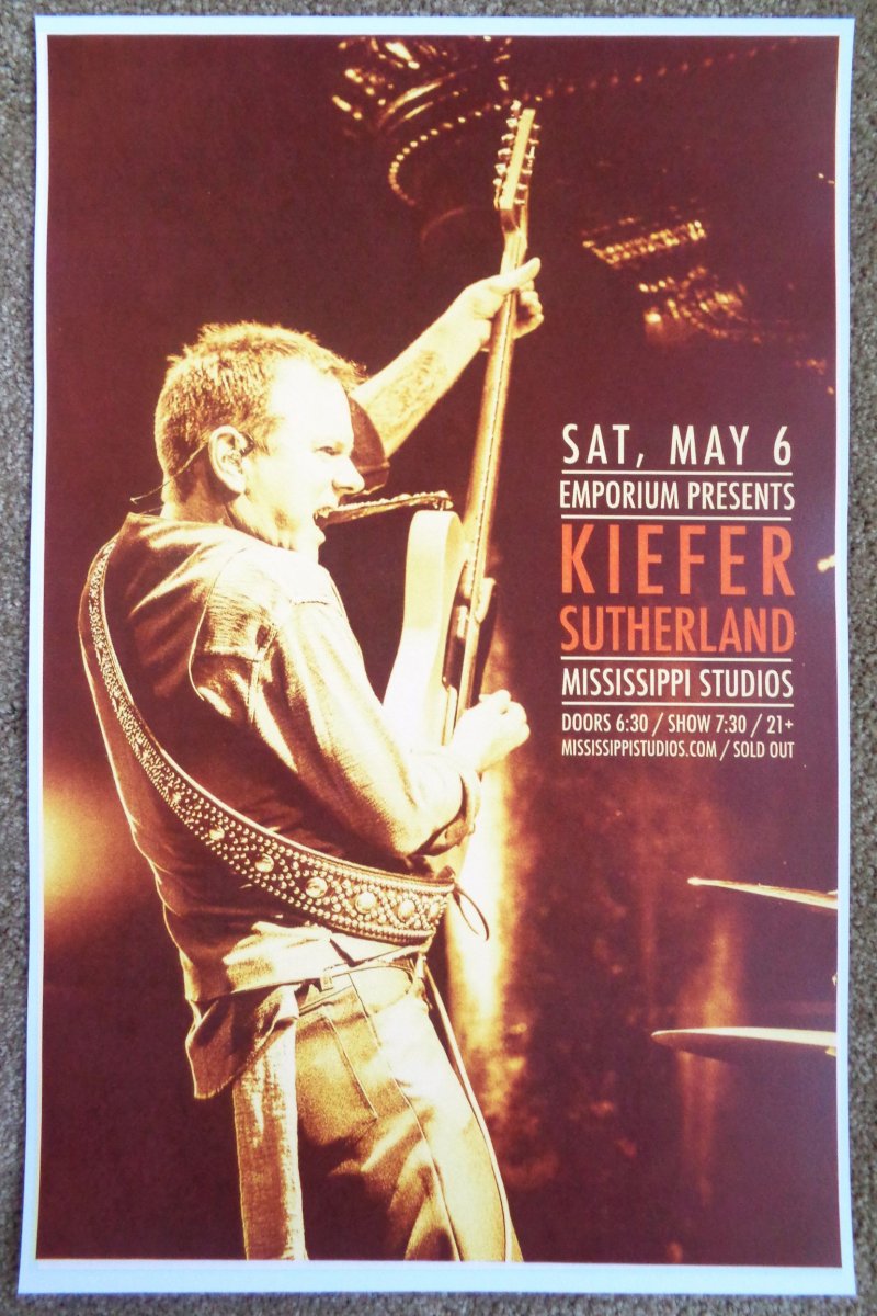 Image 0 of Sutherland KIEFER SUTHERLAND BAND 2017 Gig POSTER Portland Oregon Concert