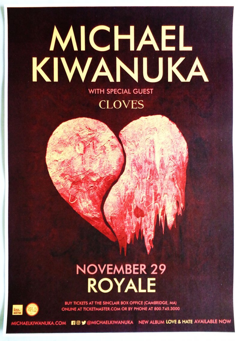 Image 0 of Kiwanuka MICHAEL KIWANUKA 2016 Gig POSTER Boston Concert Massachusetts