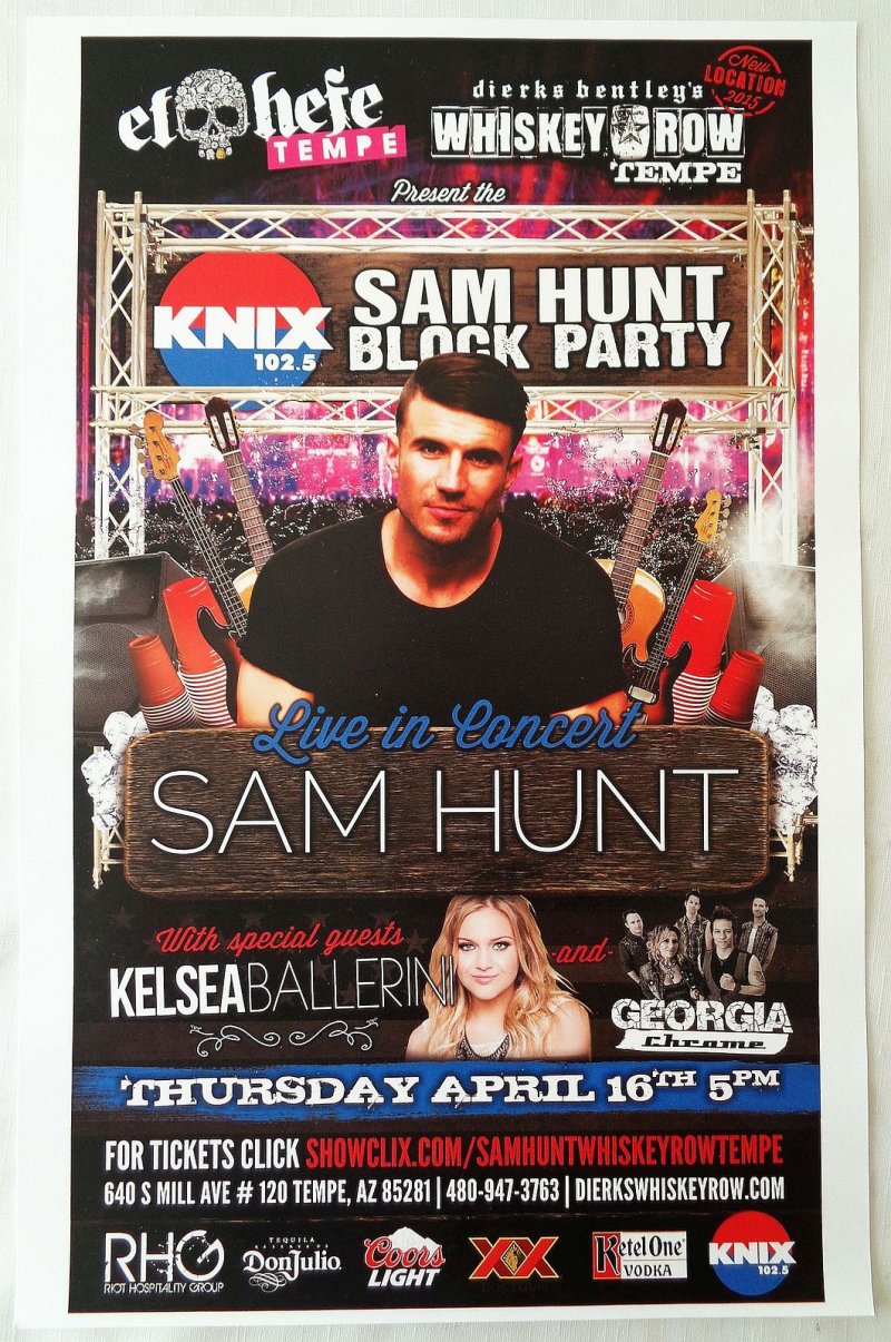 Image 0 of Ballerini KELSEA BALLERINI & SAM HUNT Gig POSTER 2015 Tempe Arizona Concert