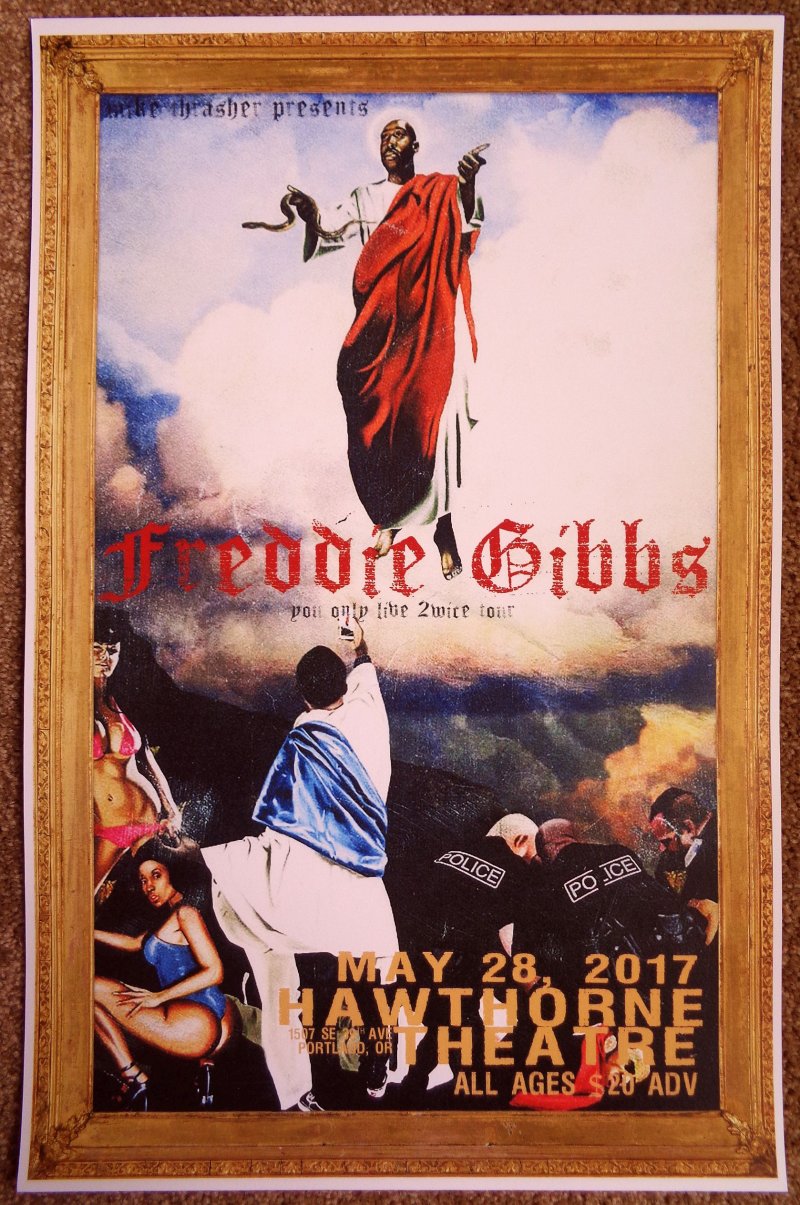 Gibbs FREDDIE GIBBS 2017 Gig POSTER Portland Oregon Concert