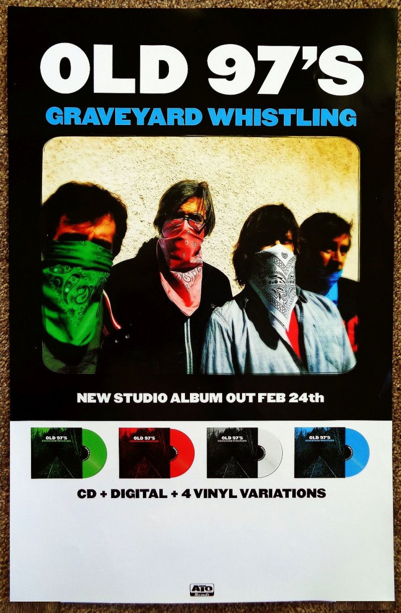Image 0 of OLD 97'S Album POSTER Graveyard Whistling Rhett Miller 2-Sided