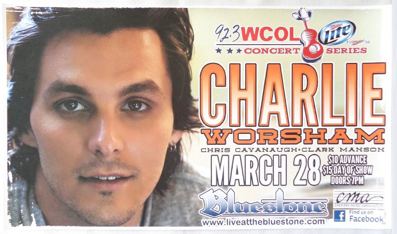 Image 0 of Worsham CHARLIE WORSHAM 2014 Gig POSTER Columbus Ohio Concert