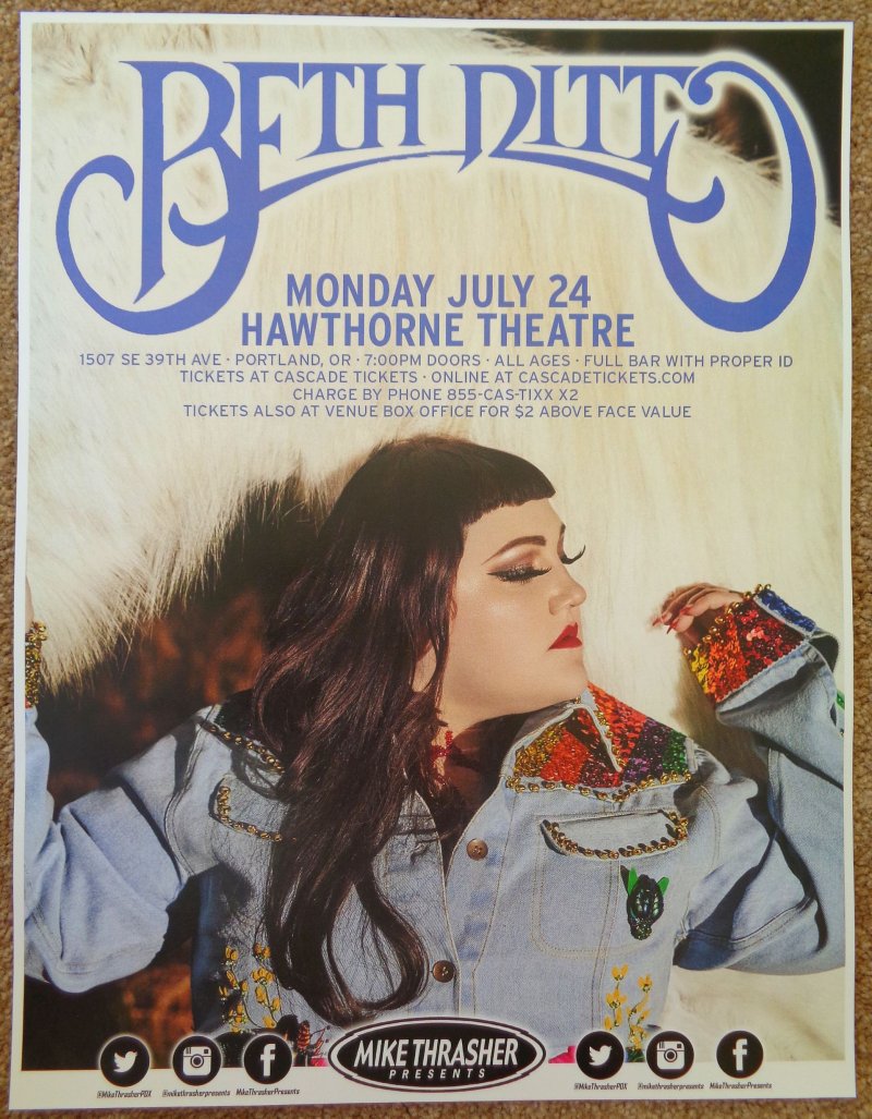 Image 0 of Ditto BETH DITTO 2017 Gig POSTER Portland Oregon THE GOSSIP Concert