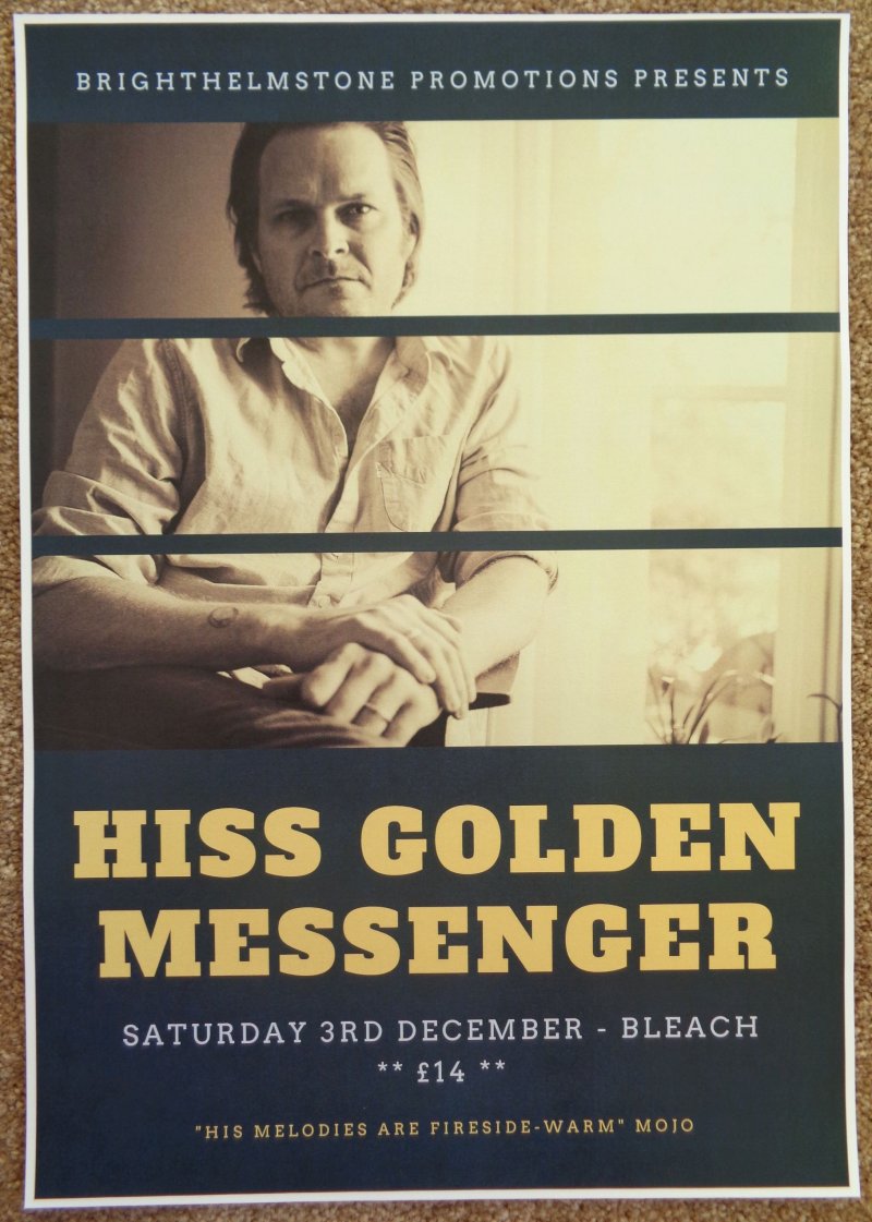 Image 0 of HISS GOLDEN MESSENGER 2016 Gig POSTER Brighton Concert United Kingdom