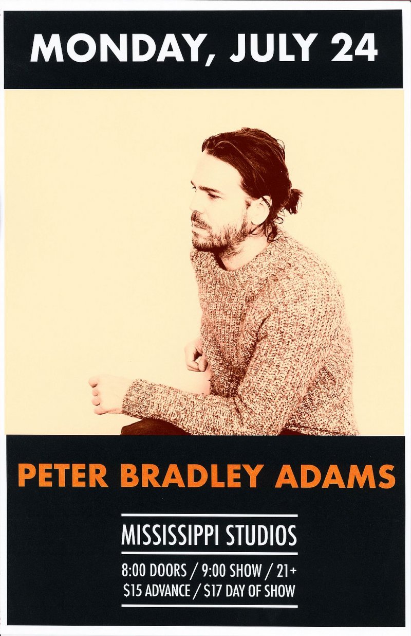 Adams PETER BRADLEY ADAMS 2017 Gig POSTER Portland Oregon Concert