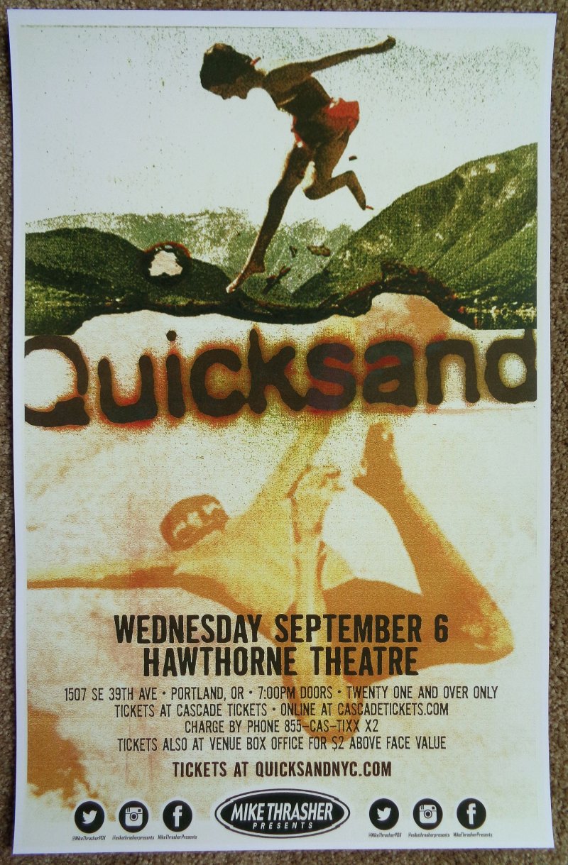 QUICKSAND 2017 Gig POSTER Portland Oregon Concert Interiors