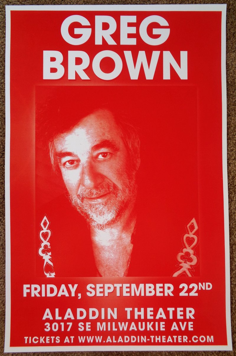 Image 0 of Brown GREG BROWN 2017 Gig POSTER Portland Oregon Concert