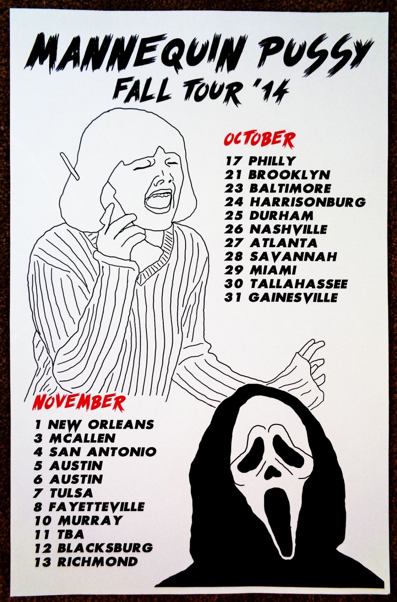 Image 0 of MANNEQUIN PUSSY 2014 Tour POSTER Gig Concert October-November