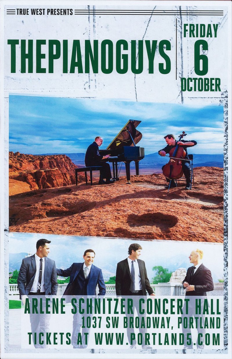 Image 0 of Piano Guys THE PIANO GUYS 2017 Gig POSTER Portland Oregon Concert
