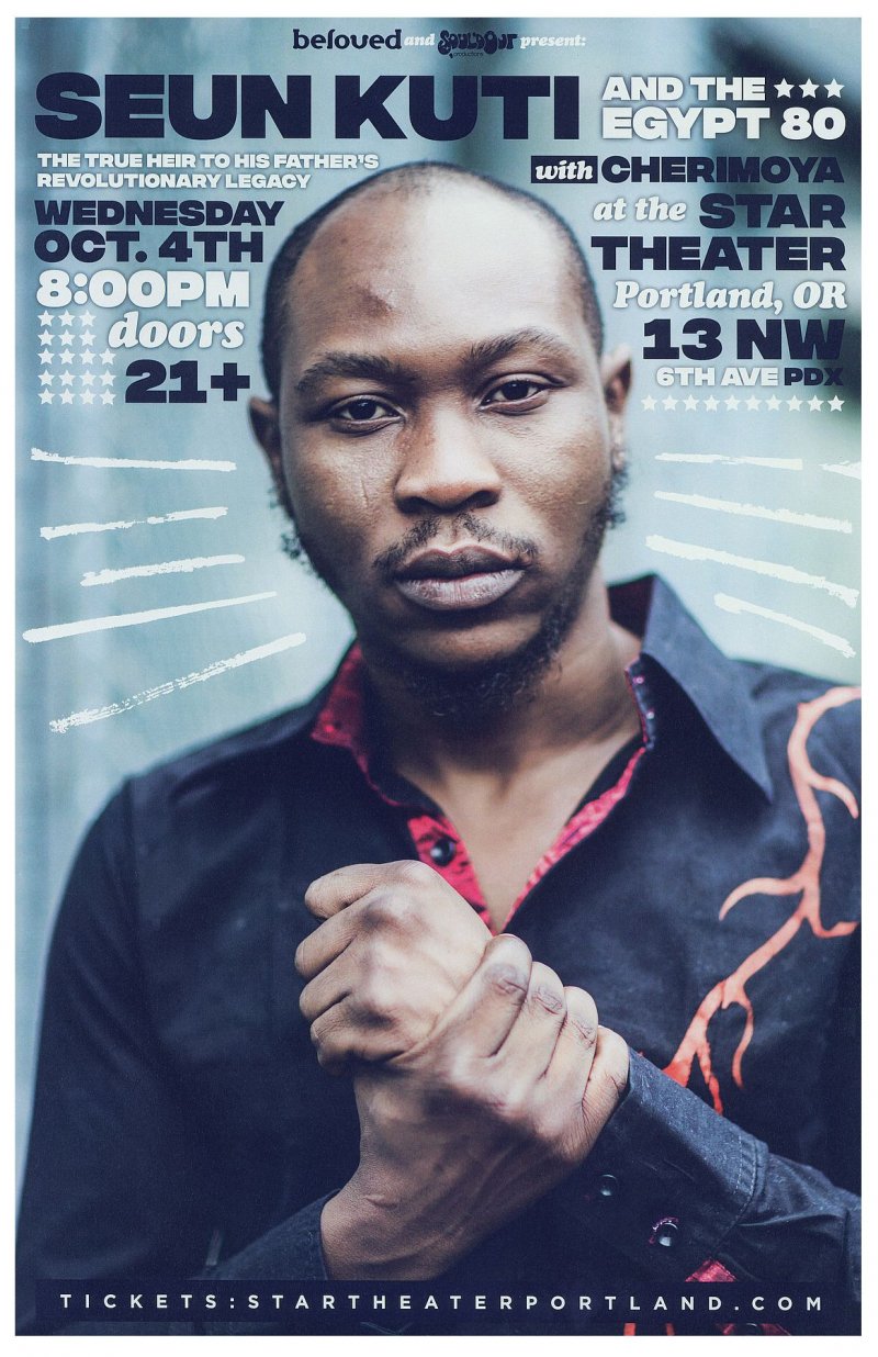 Image 0 of Kuti SEUN KUTI 2017 Gig POSTER Portland Oregon Concert Nigeria