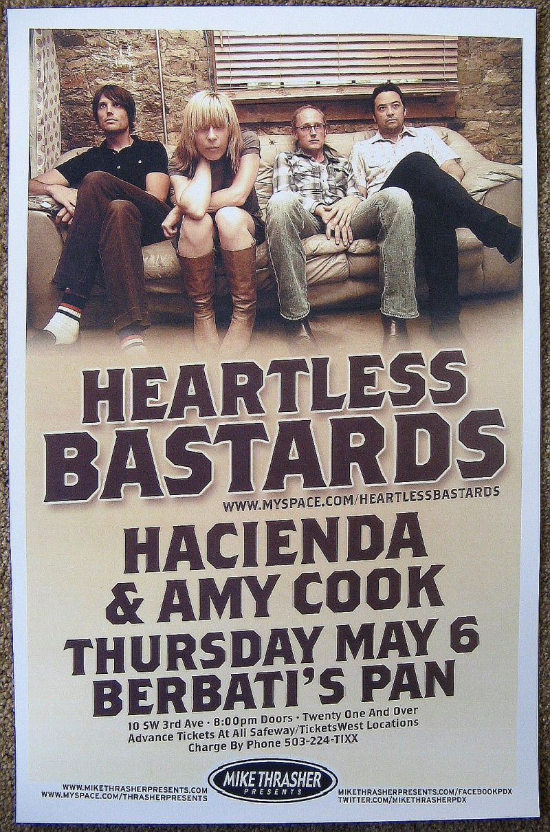 Image 0 of HEARTLESS BASTARDS 2010 Gig POSTER Portland Oregon Concert