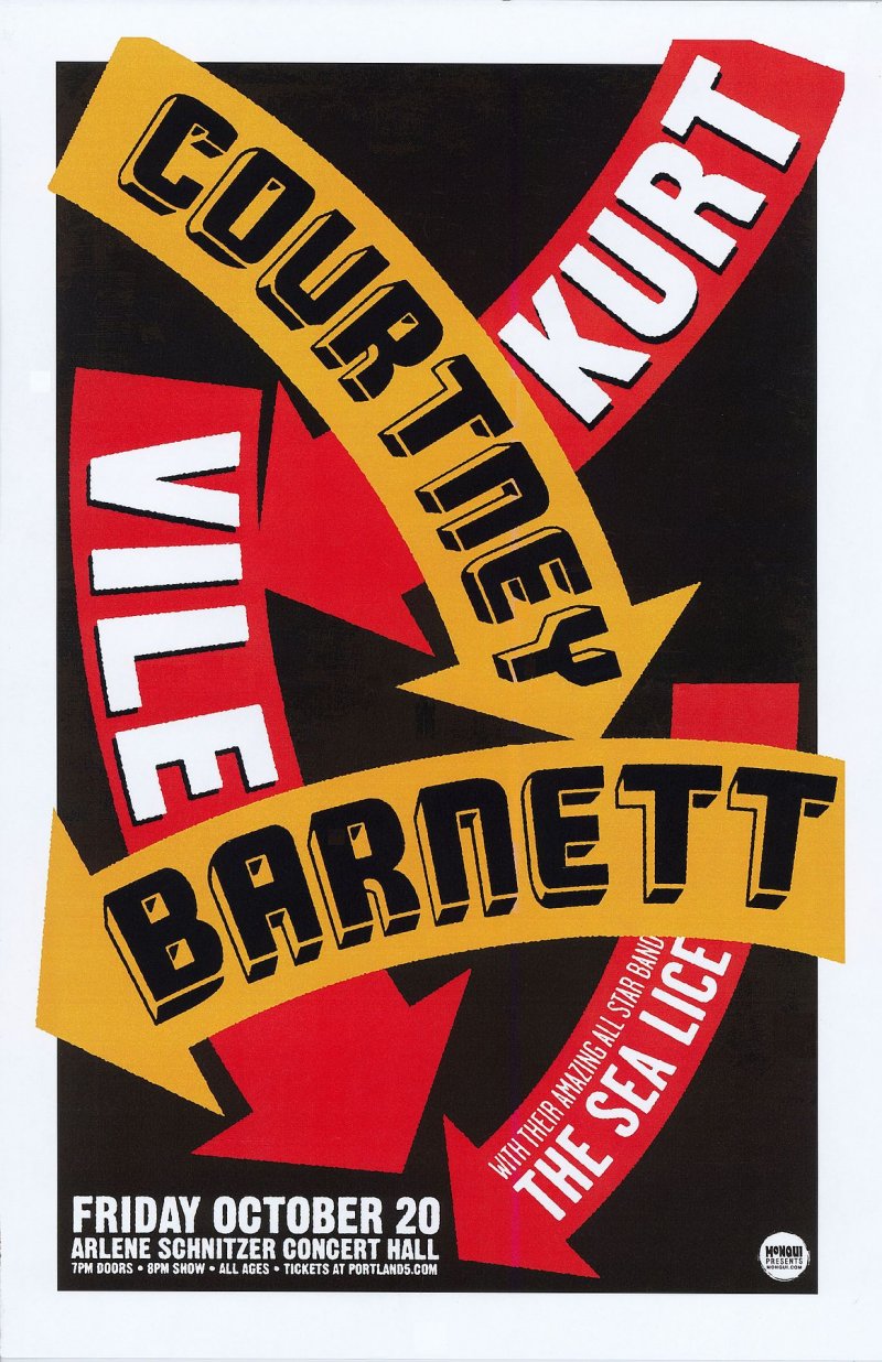 Image 0 of Barnett COURTNEY BARNETT & KURT VILE POSTER 2017 Portland Oregon Gig Concert