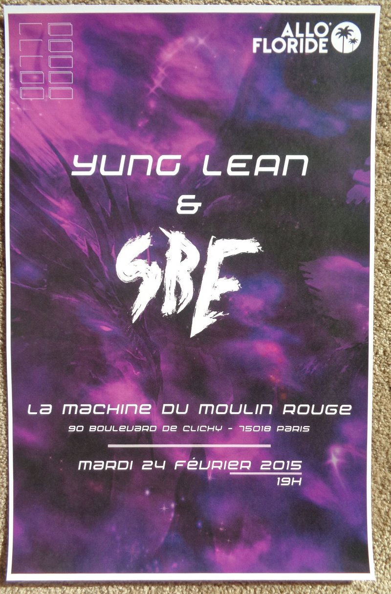 Image 0 of YUNG LEAN SADBOYS 2015 Gig POSTER Paris France Concert
