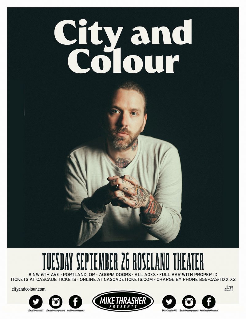 Image 0 of CITY AND COLOUR 2017 Gig POSTER Portland Oregon Concert