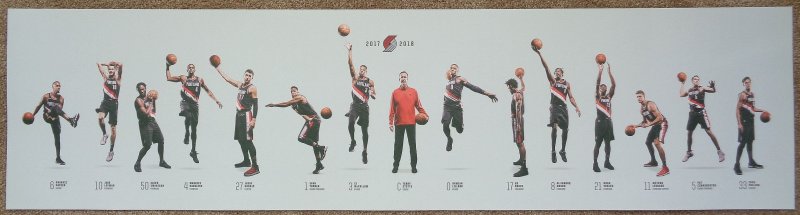 Image 0 of Portland Trailblazers 2017-18 TEAM POSTER Game Handout Blazers Nurkic Lillard