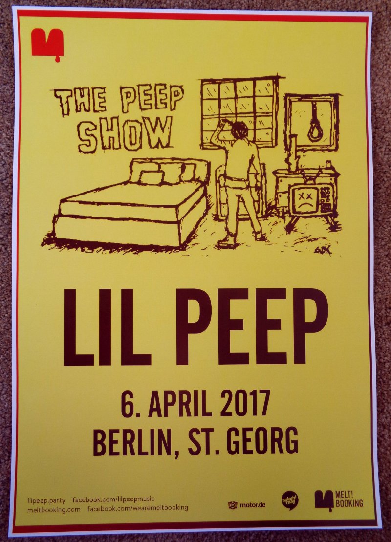 Image 0 of LIL PEEP 2017 Gig POSTER Berlin Germany Concert