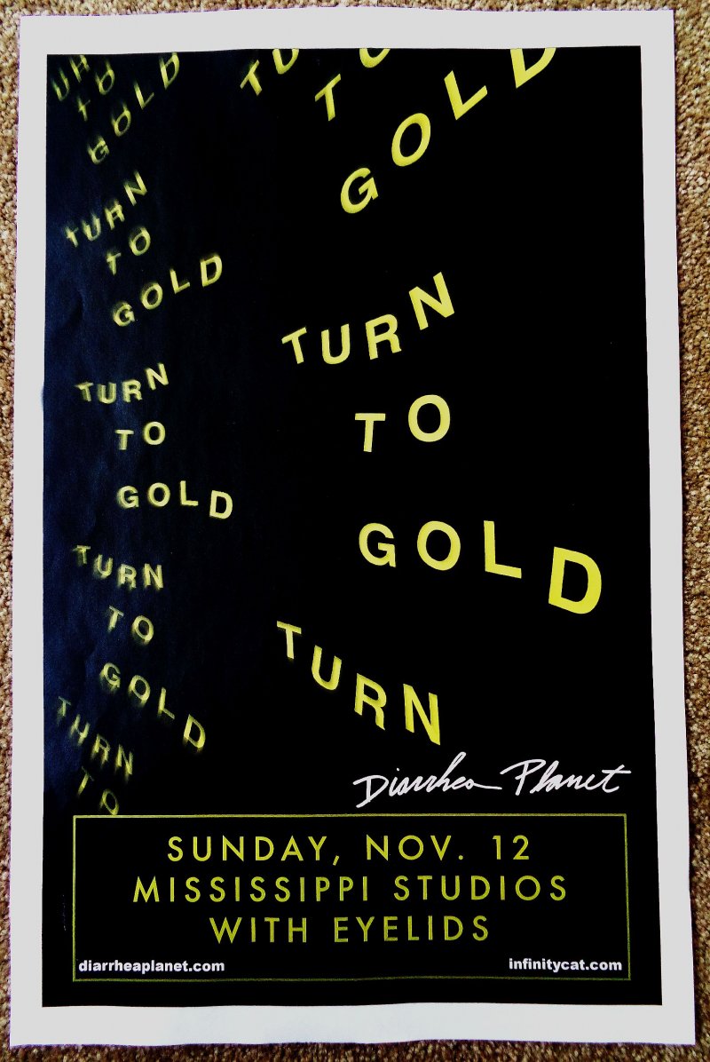 Image 0 of DIARRHEA PLANET 2017 Gig POSTER Portland Oregon Concert Turn To Gold